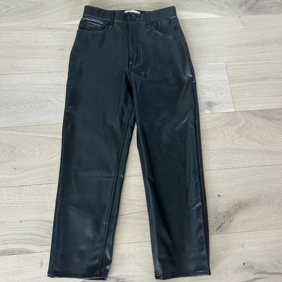 Abercrombie & Fitch Vegan Leather Ankle Straight Pants - Picture 4 of 9